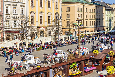 The main square, Rynek Glowny, in the medieval old town, UNESCO World Heritage Site, Krakow, Poland, Europe