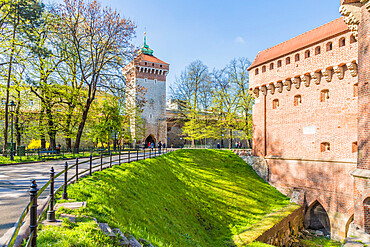 The Barbican in the medieval old town, UNESCO World Heritage Site, Krakow, Poland, Europe