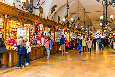 The market hall in Cloth Hall in the medieval old town, a UNESCO World Heritage Site, Krakow, Poland, Europe