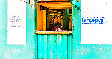 Meat stall in a typical street, Havana, Cuba, West Indies, Caribbean, Central America