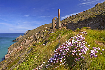 Wheal Coates tin mine and engine house near St. Agnes, UNESCO World Heritage Site, Cornwall, England, United Kingdom, Europe