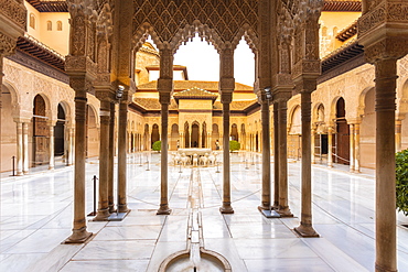 Court of the Lions, Alhambra, UNESCO World Heritage Site, Granada, Andalucia, Spain, Europe