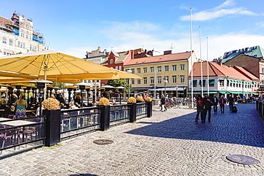 Lilla Torg or the small square in the old city, Malmo, Skane county, Sweden, Europe