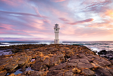 Old lighthouse in the volcanic landscape of Iceland near Akranes, the ninth most populous city in the country, Iceland, Polar Regions