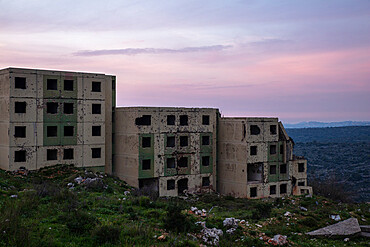 War Ruins during sunset in Spring 2019, near Jezzine, Lebanon, Middle East