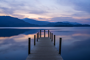 Ashness Jetty on Derwentwater, Keswick, Lake District National Park, UNESCO World Heritage Site, Cumbria