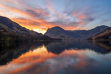 Dramatic sunrise at Buttermere, Lake District, Cumbria