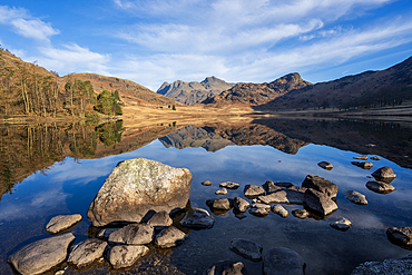 Morning mirror conditions at Blea Tarn, Lake District, Cumbria