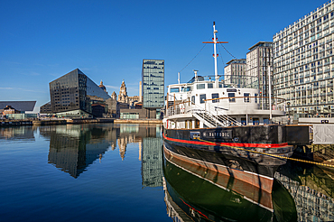 Mann Island and Waterfront Buildings, Canning Dock, Liverpool, Merseyside.