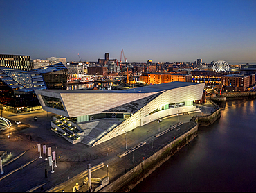 The Museum of Liverpool and view of Albert Dock, Liverpool Merseyside