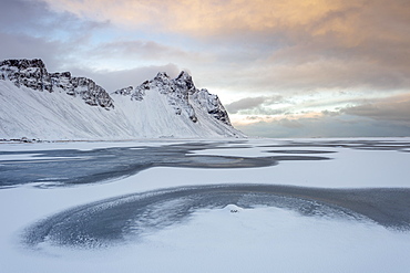 Winter scene at Vestrahorn, Stokksnes, Iceland, Polar Regions