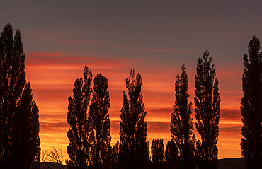 Vivid sunrise at Piedra Parada, Chubut Province, Patagonia, Argentina, South America