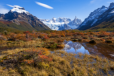 A typical Patagonian landscape with Mount Fitz Roy, El Chalten, Los Glaciares National Park, UNESCO World Heritage Site, Patagonia, Argentina, South America