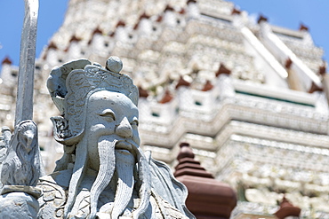 Detail of statue at Wat Arun (Temple of Dawn), Bangkok, Thailand, Southeast Asia, Asia