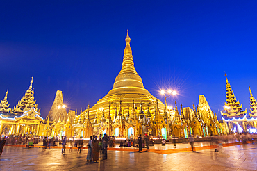 Shwedagon Pagoda at night, Yangon (Rangoon), Myanmar (Burma), Asia