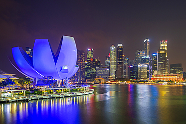 Marina Bay at night, Singapore, Southeast Asia, Asia