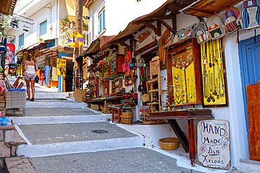 Typical old town street in Parga, Preveza, Greece, Europe