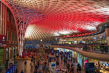 Christmas decorations at King's Cross Station, London, England, United Kingdom, Europe