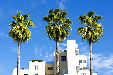 Art Deco architecture on Ocean Drive, South Beach, Miami Beach, Florida, United States of America, North America