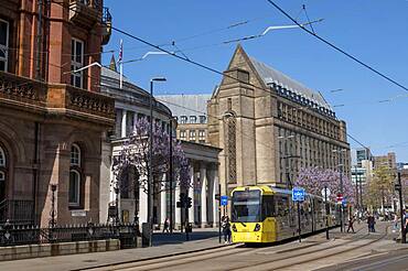 The Manchester Library and St. Peter's Square, Manchester, England, United Kingdom, Europe