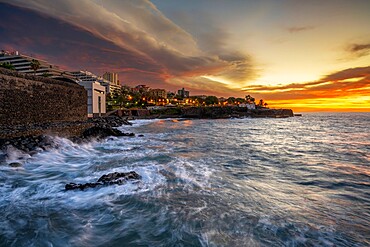 Coastal view with dramatic sky, Funchal, Madeira, Portugal, Atlantic, Europe