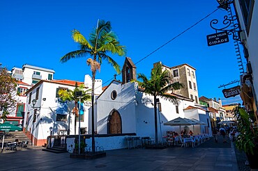 Facade of Corpo Santo Chapel located in Old Town, Funchal, Madeira, Portugal, Atlantic, Europe