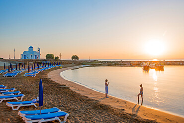 Dawn at Agios Nikolaos Church, Protaras, Cyprus, Mediterranean, Europe