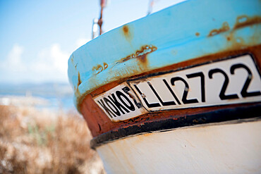 Close up of a boat, St. George Beach, Paphos, Cyprus, Mediterranean, Europe