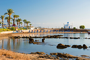 Agios Nikolaos Church, Kalamies Beach, Protaras, Cyprus, Mediterranean, Europe