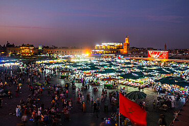 Jemaa el-Fna Square at night, UNESCO World Heritage Site, Marrakech, Morocco, North Africa, Africa