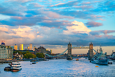 Tower Bridge and River Thames, London, England, United Kingdom, Europe