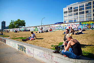 East Side Gallery street art on Berlin Wall by River Spree, Berlin, Germany, Europe