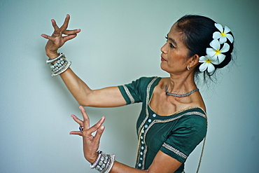 Apsara Dancer, performing a traditional Khmer dance, Amansara Luxury Hotel, Cambodia