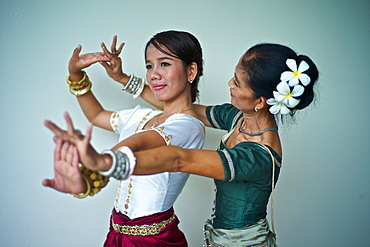 Apsara Dancer, performing a traditional Khmer dance, Amansara Luxury Hotel, Cambodia