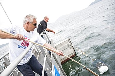 Seekuh on an Ocean clean up run by the charity One Earth One Ocean, Hong Kong, China