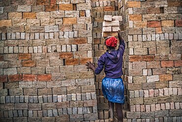 Brick workers near Ranomafana, Haute Matsiatra Region, Madagascar