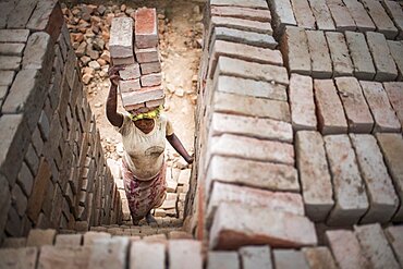 Brick workers near Ranomafana, Haute Matsiatra Region, Madagascar