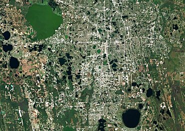 Color satellite image of Orlando, Florida, United States. Image collected on February 18, 2018 by Sentinel-2 satellites.