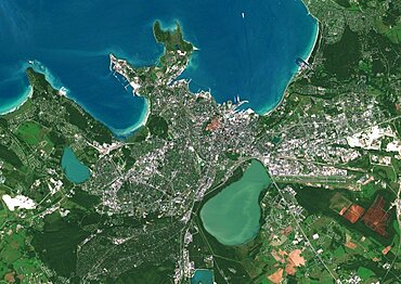 Color satellite image of Tallinn, capital city of Estonia. Image collected on September 05, 2017 by Sentinel-2 satellites.