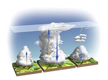 Life cycle of a thunderstorm cell