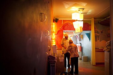 Alzheimer Patient and Doctor in Snoezelen Room