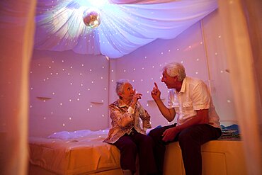 Alzheimer Patient and Doctor in Snoezelen Room