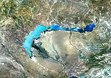 Lake Balkhash, Kazakhstan, True Colour Satellite Image