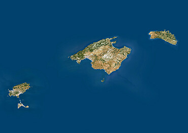 Balearic Islands, Spain, True Colour Satellite Image