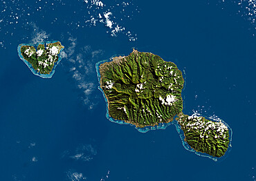 Tahiti, French Polynesia, French Overseas, Oceania, True Colour Satellite Image