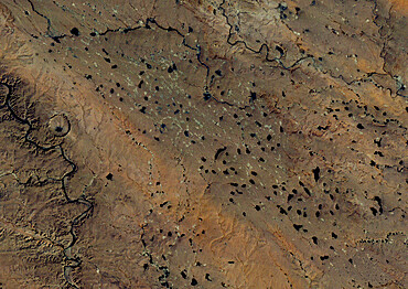 Talemzane Meteor Impact Crater, Algeria, True Colour Satellite Image