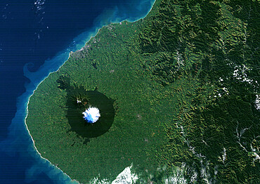 Mount Egmont, New-Zealand, True Colour Satellite Image