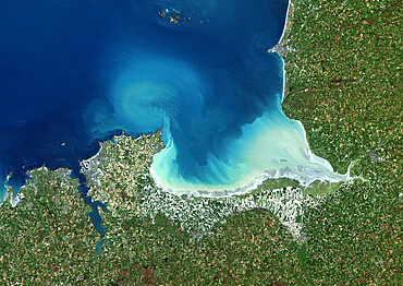 Mount Saint Michael Bay, France, True Colour Satellite Image