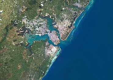 Color satellite image of Mombassa, Kenya. Image collected on September 03, 2017 by Sentinel-2 satellites.