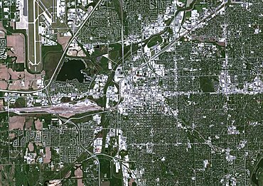 Color satellite image of Lincoln, Nebraska, United States. Image collected on June 03, 2020 by Sentinel-2 satellites.